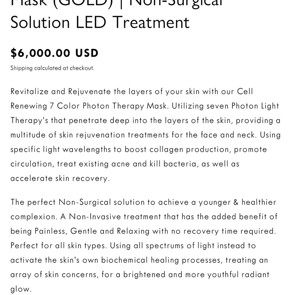 Gold LED Skincare Mask - Picture 10 of 14
